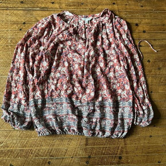 Lucky Brand floral lightweight boho peasant blouse - Picture 5 of 5